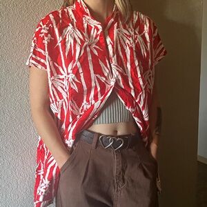 80’s Pomade Red Hawaiian Print Shirt